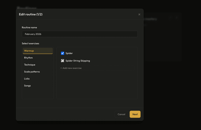 Easier routine editing